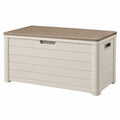 Aufbewahrungsbox 120 x 56 x 63 cm Kunststoff Beige Taupe mit Deckel für Außenbereich