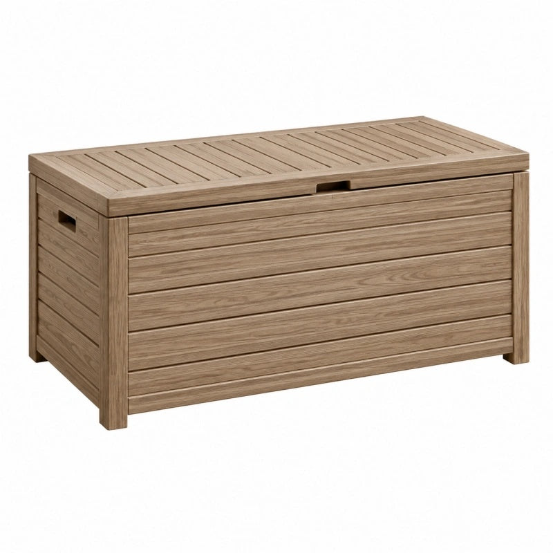 Garten-Aufbewahrungsbox 120 x 60 x 65 cm Holz Natur mit Klappdeckel