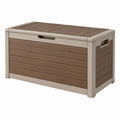 Garten-Aufbewahrungsbox 120 x 60 x 60 cm Kunststoff Braun Beige mit Deckel