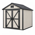 Kunststoff Gartenhaus 191 x 111 x 195 cm Beige Anthrazit - Doppeltür Satteldach
